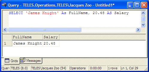 SQL Using AS