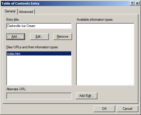 Table of Contents Entry