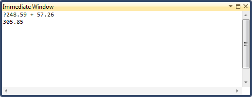 Immediate Window