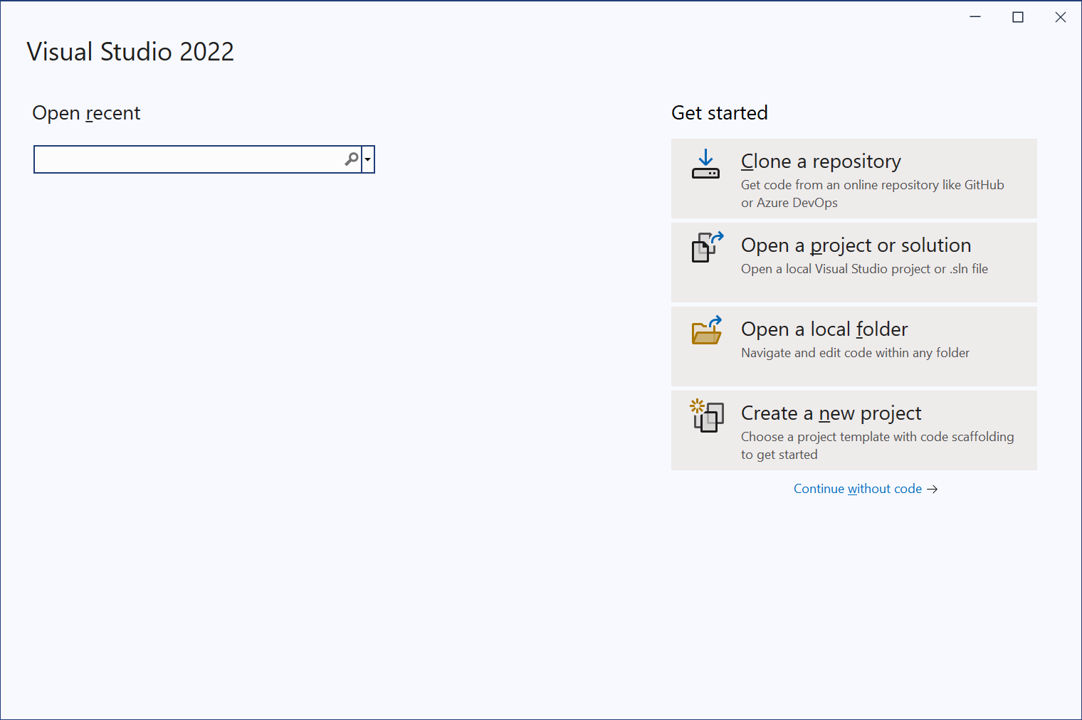 Visual Studio 2022 - Create a New Project