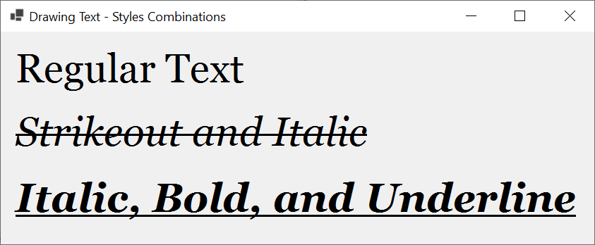 Drawing Strings - Combinations of Styles