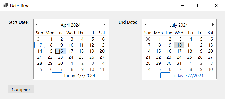 Logical Operations on Dates