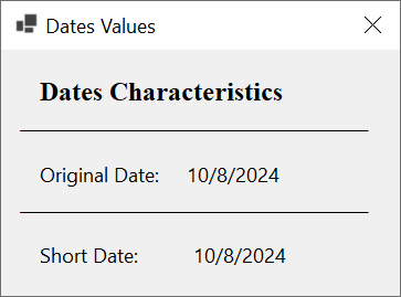 Dates Formats