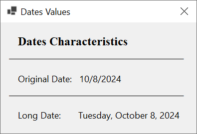 Dates Formats