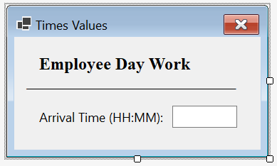 A Text Box for a Time Value