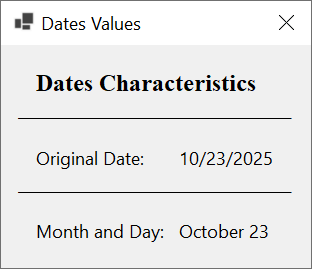 Dates Formats