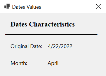 Rules of Date Formats - MMMM