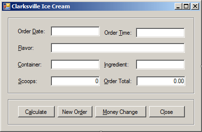 Clarksville Ice Cream: Form Design