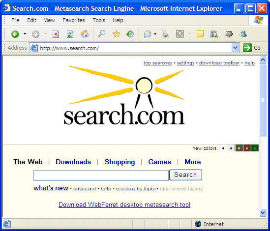 The Search.com Web Site