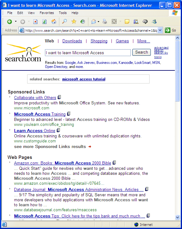 The results of a search