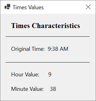 The Minute of a Time Value