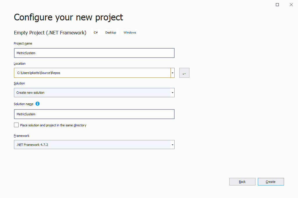 Configure New Project